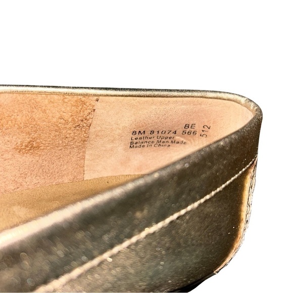 Covington Metallic Gold Leather Loafers - Size 8 - Picture 5 of 6